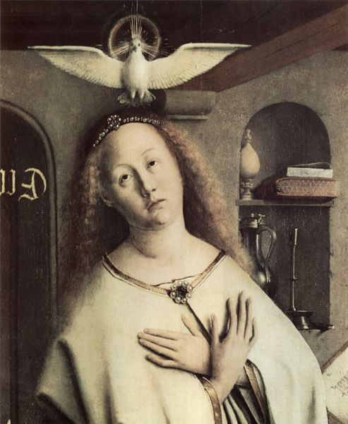 Datei:Jan van Eyck-Genter Altar-Detail-Maria und Heilige Geist.jpg