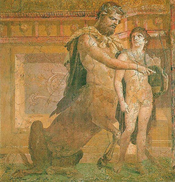Datei:578px-Chiron instructs young Achilles - Ancient Roman fresco.jpg