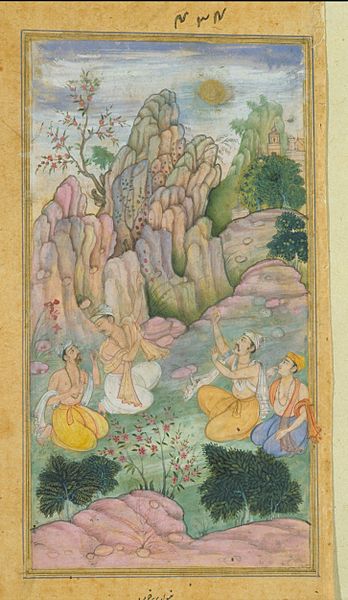 Datei:348px-The sage Vyasa with disciples observes his son Sukya approaching them like a ball of fire.jpg