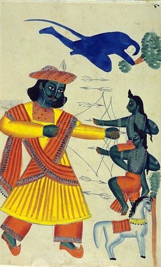 Datei:Rama kämpft gegen Lava und Kusha.jpg
