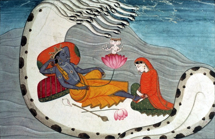 Datei:Vishnu and Lakshmi on Shesha Naga, ca 1870.jpg