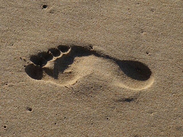 Datei:Sand-Spur-Fußabdruck.jpg