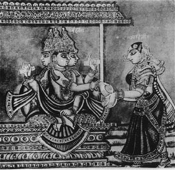 Datei:Lord Brahma and Adhiti - 19th Century Illustration.jpg