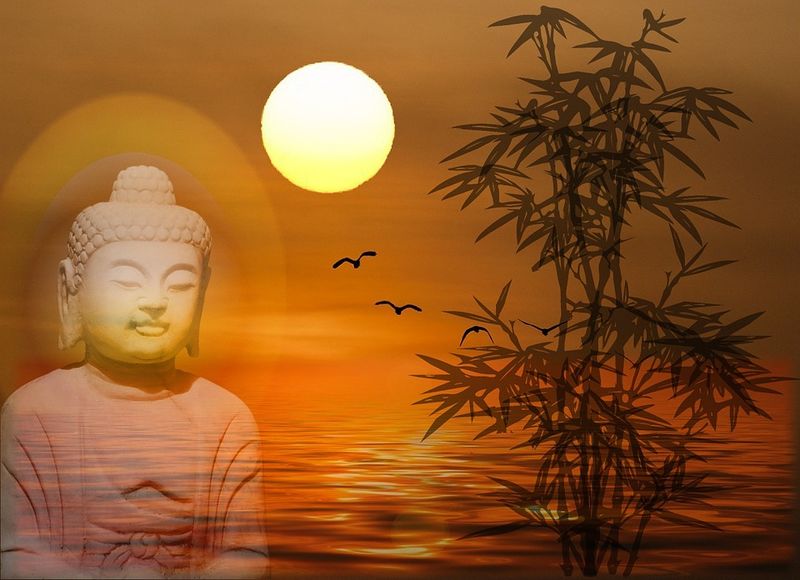 Datei:Meditation Buddha Wasser Bambus.jpg