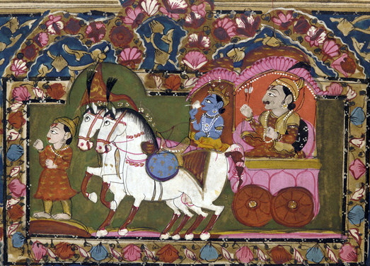 Datei:Krishna and Arjuna on the chariot, Mahabharata, 18th-19th century, India.jpg