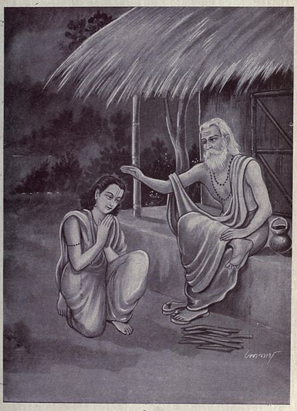 thumb Kacha trifft auf den Asura Guru Shukracharya, am Anfang seiner Studien in der Mahabharata