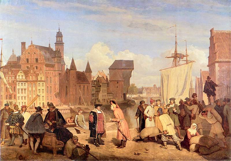 Datei:Händler Stadt Markt Mensch Kaufmann Wojciech Gerson - Gdańsk in the XVII century.jpg