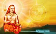 Adi Shankaracharya in einer modernen religiösen Bildgestaltung.