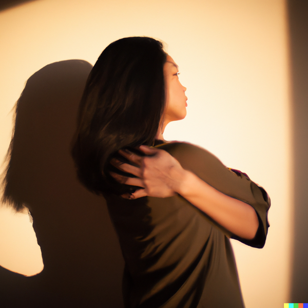 Datei:DALL·E 2023-04-25 21.13.40 - women hugging her shadow self.png